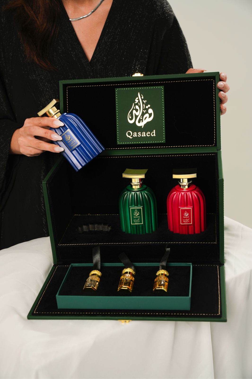 Luxury Gift Box - 3 Qasaed Al Gharb Perfumes